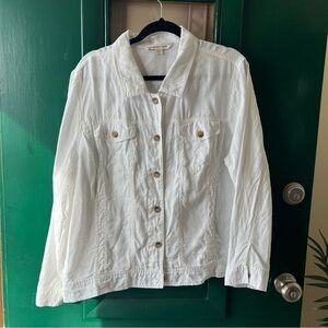 Coldwater Creek White Jean Jacket
